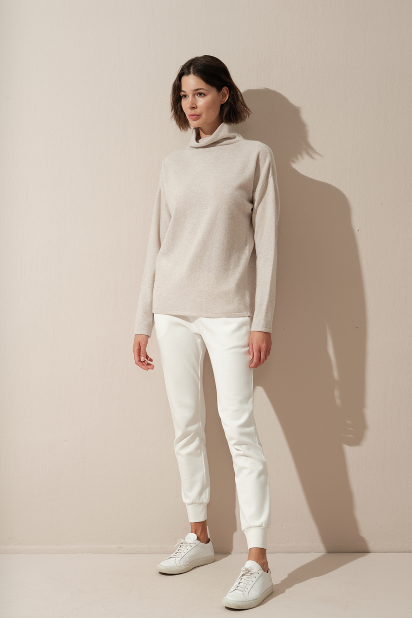 Funnel Neck Cashmere Merino Sweater