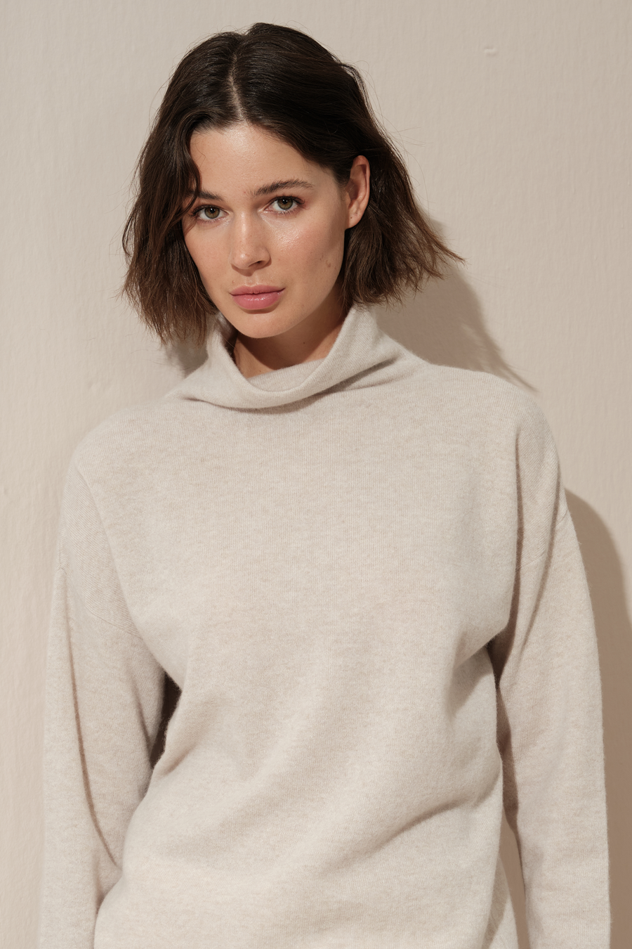 Funnel Neck Cashmere Merino Sweater