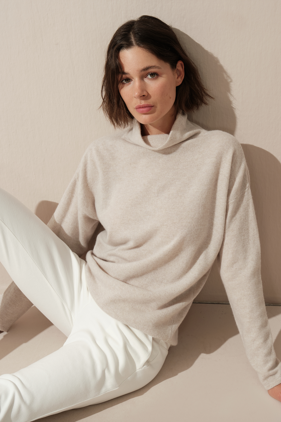 Funnel Neck Cashmere Merino Sweater