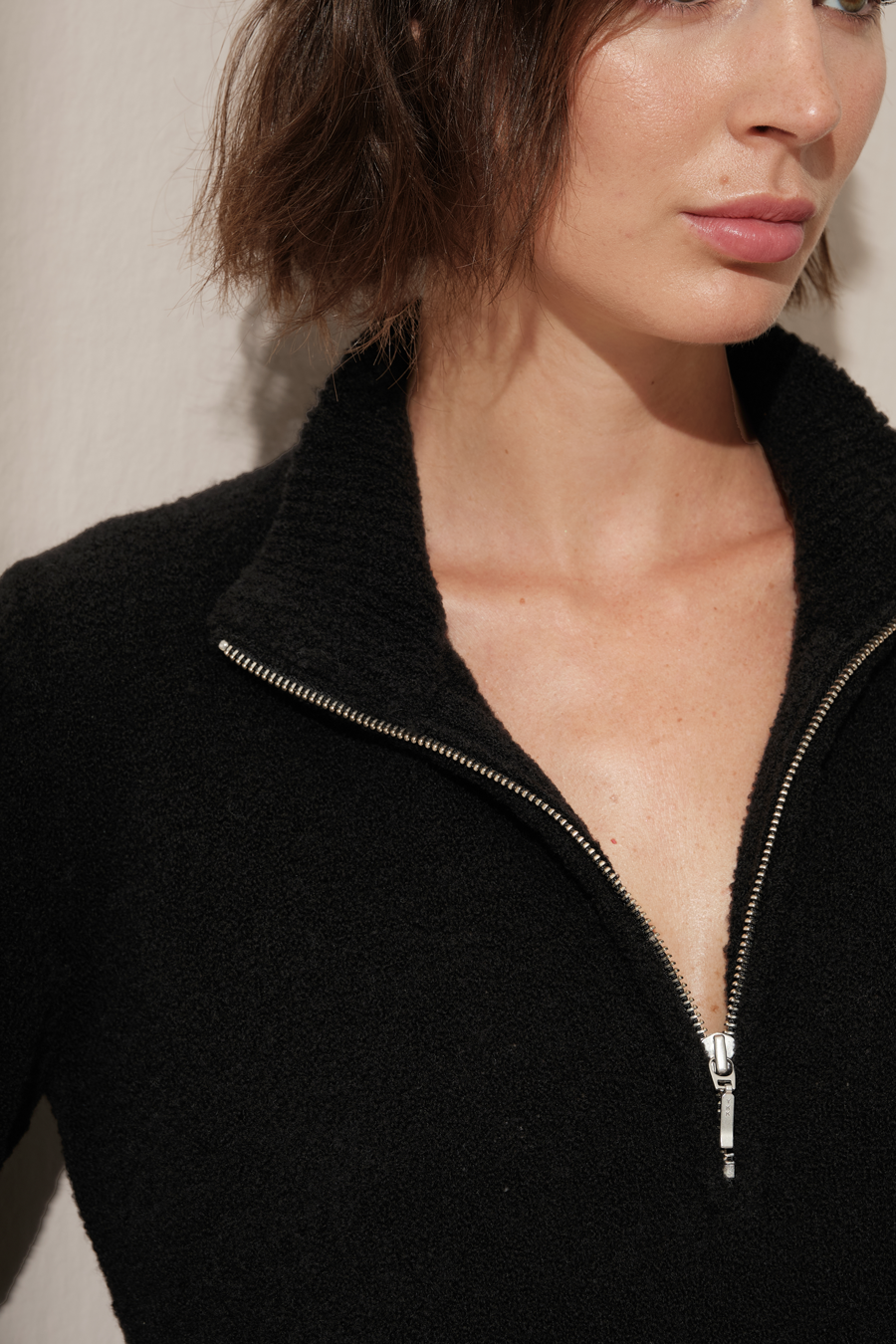 Half-Zipped Boucle Merino Sweater