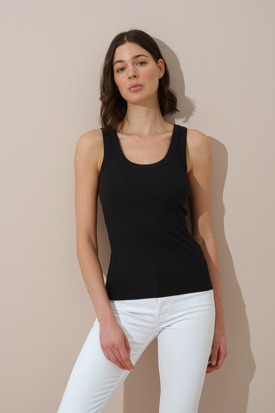 Ribbed Fitted Tank Top in Cotton