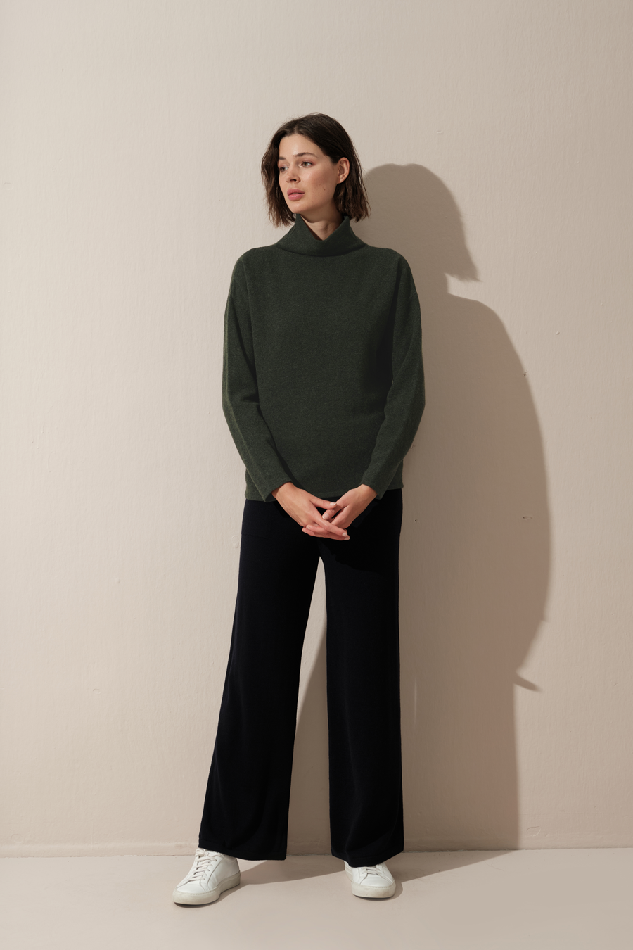 Funnel Neck Cashmere Merino Sweater