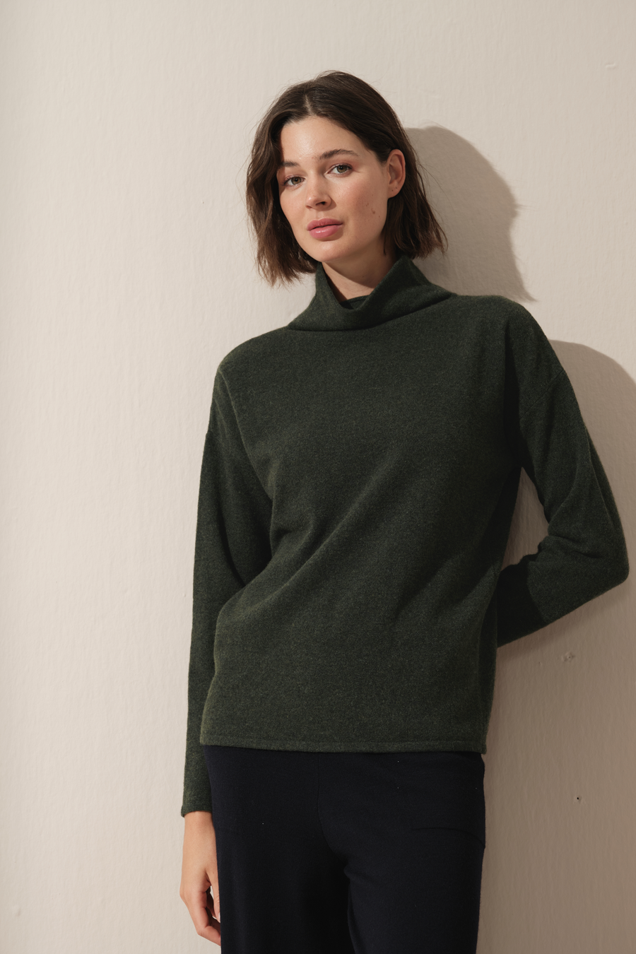 Funnel Neck Cashmere Merino Sweater