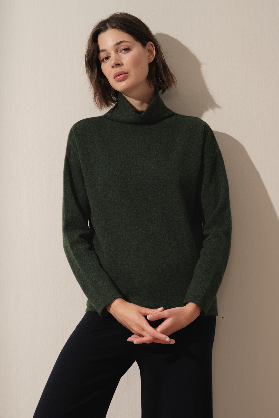 Funnel Neck Cashmere Merino Sweater