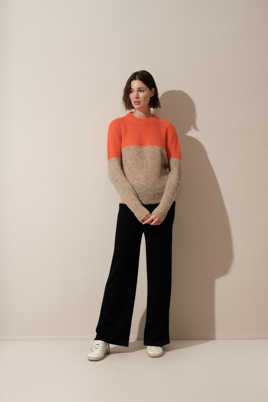 Color-Blocked Alpaca Sweater