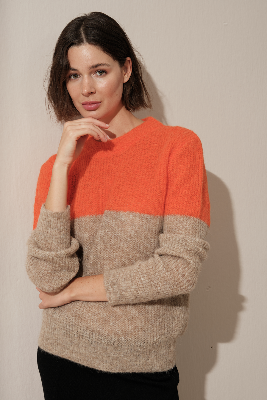 Color-Blocked Alpaca Sweater