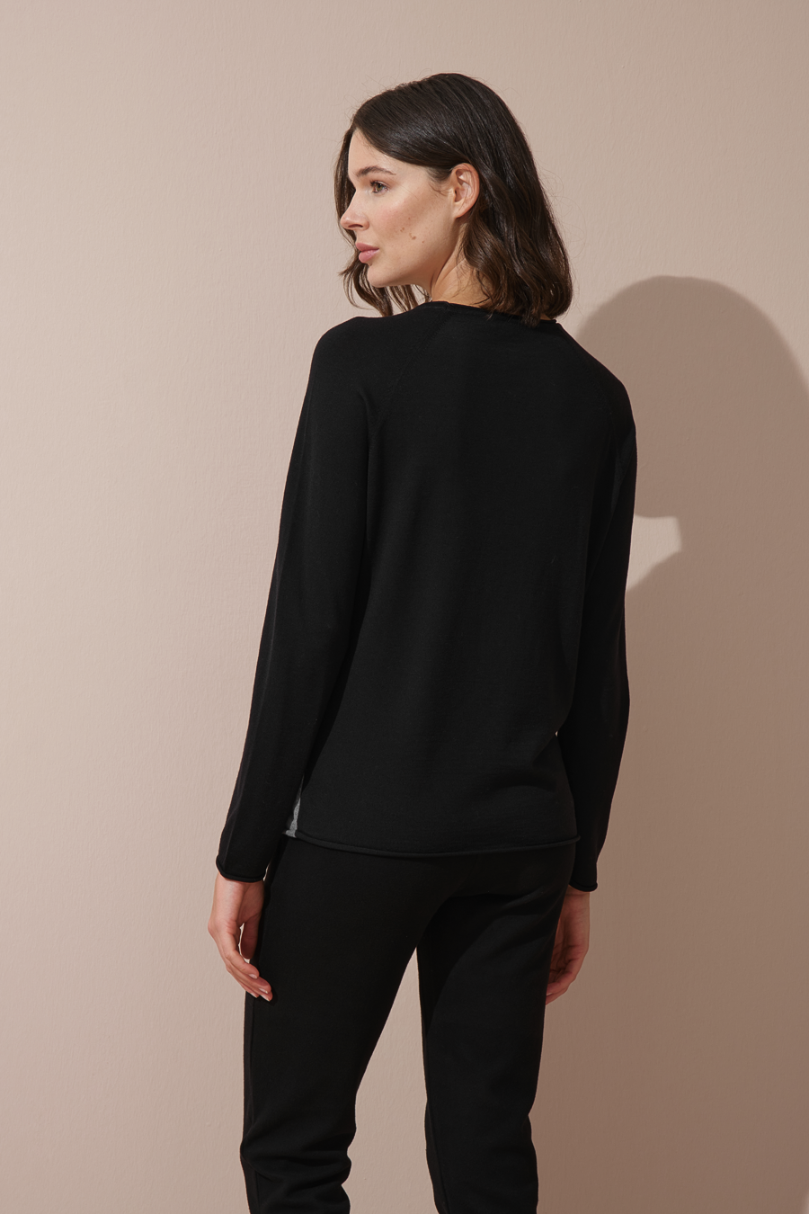 Color-Blocked Lightweight Cashmere Merino Sweater