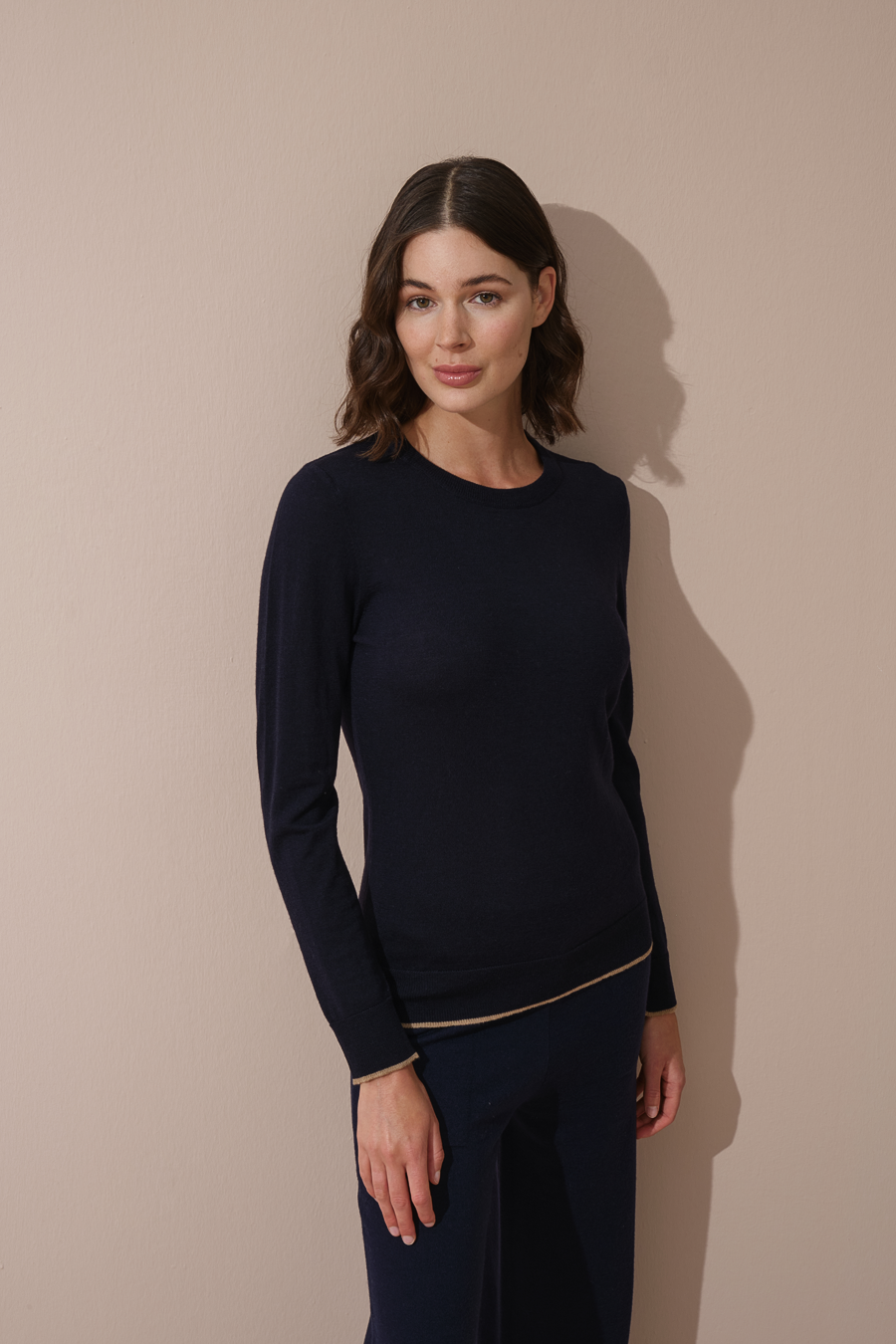 Lighweight Merino Sweater with Contrast Trim