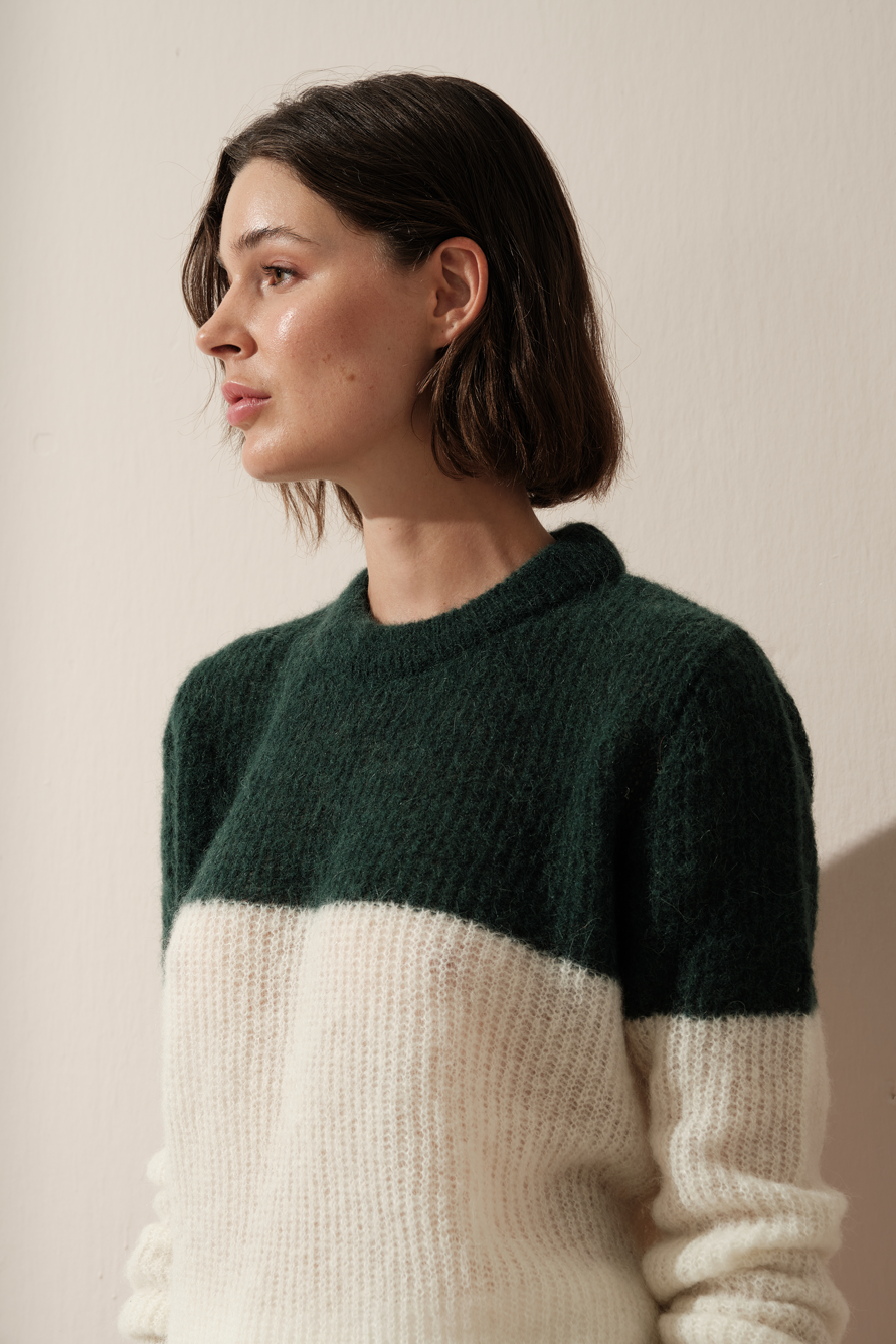 Color-Blocked Alpaca Sweater