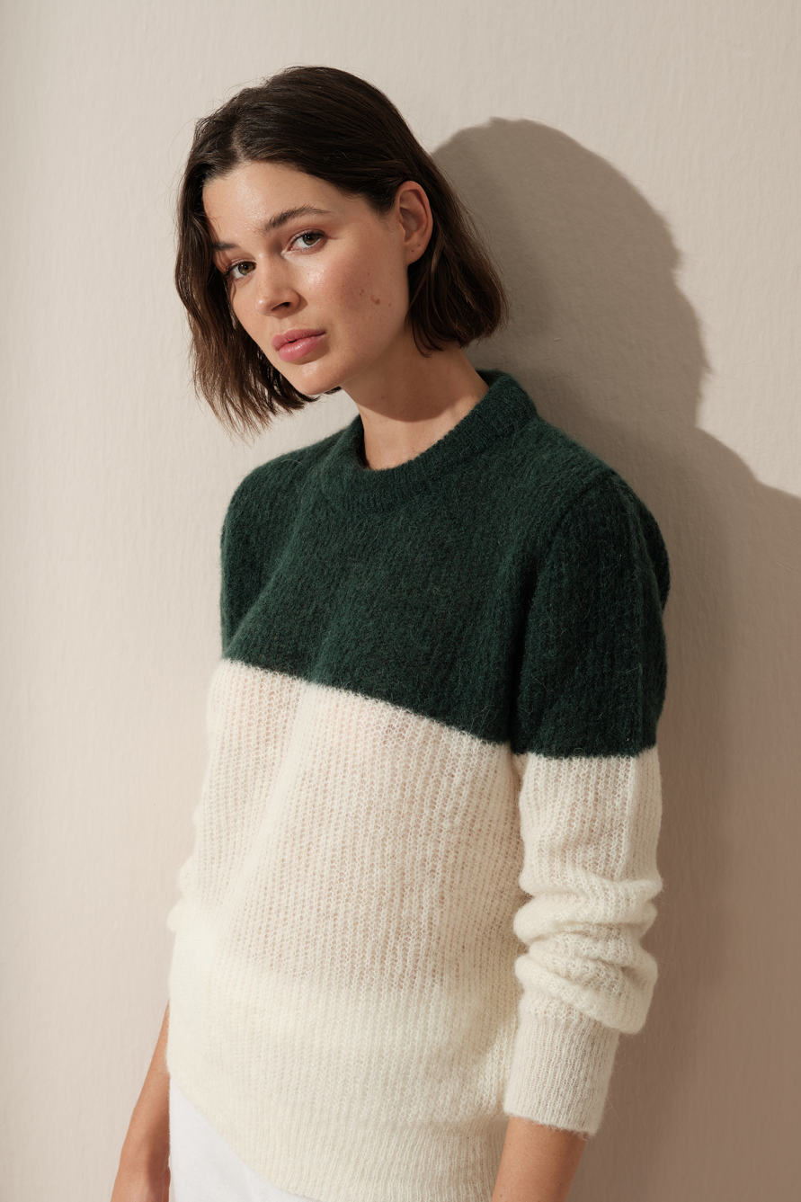 Color-Blocked Alpaca Sweater