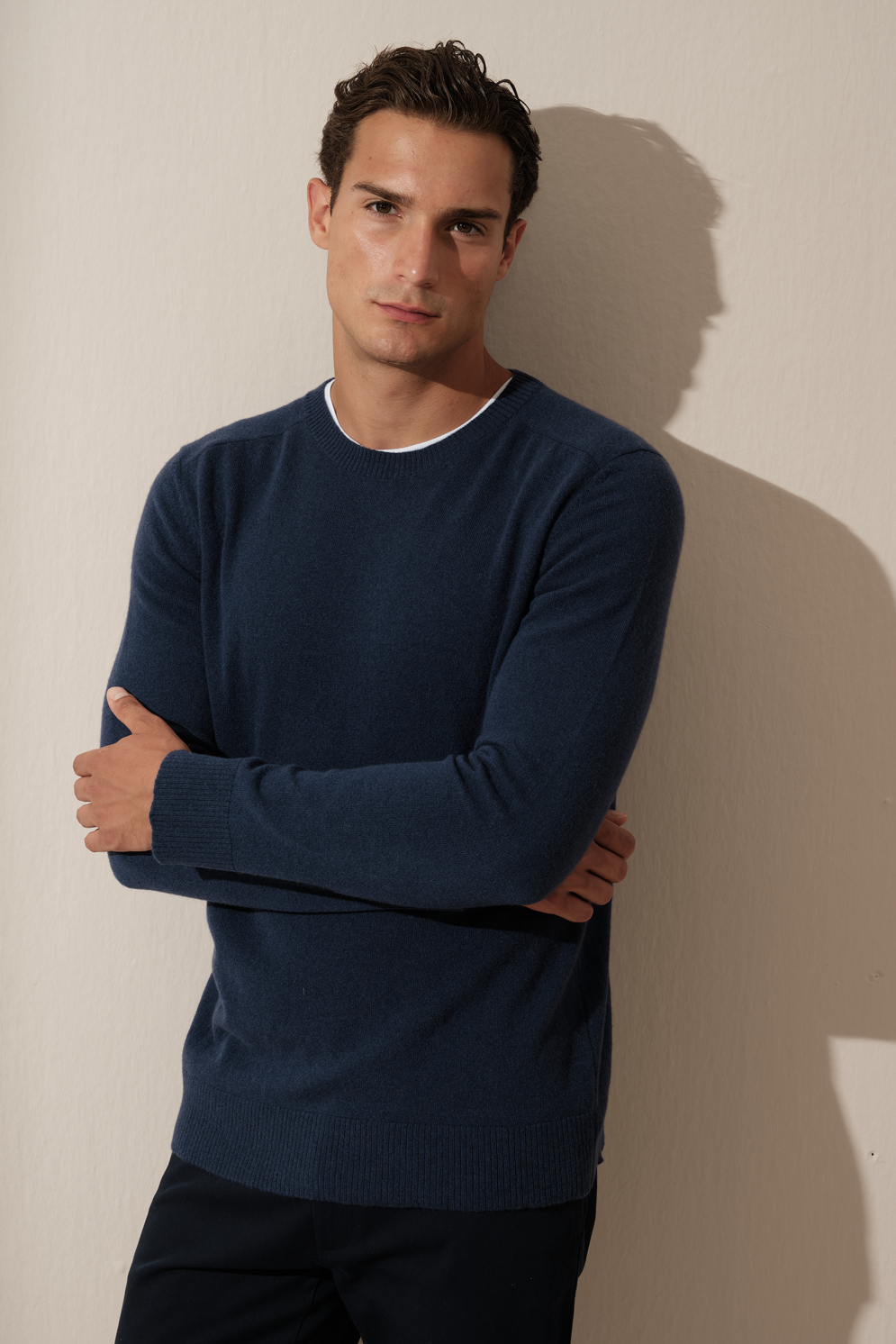 Cashmere Merino Sweater with Shoulder Stitching