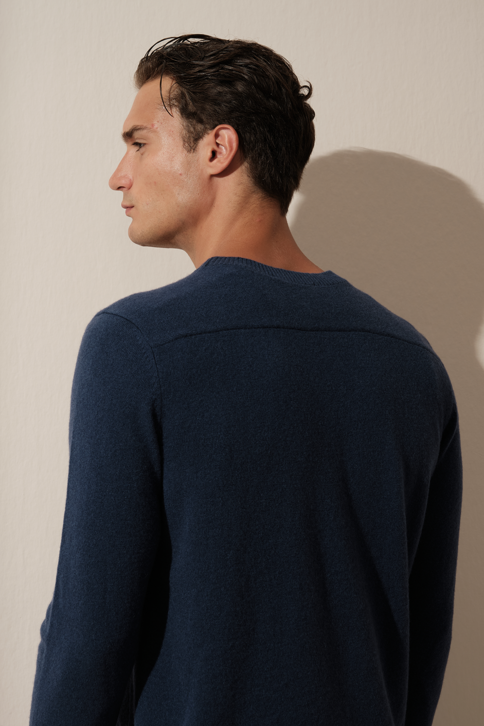 Cashmere Merino Sweater with Shoulder Stitching