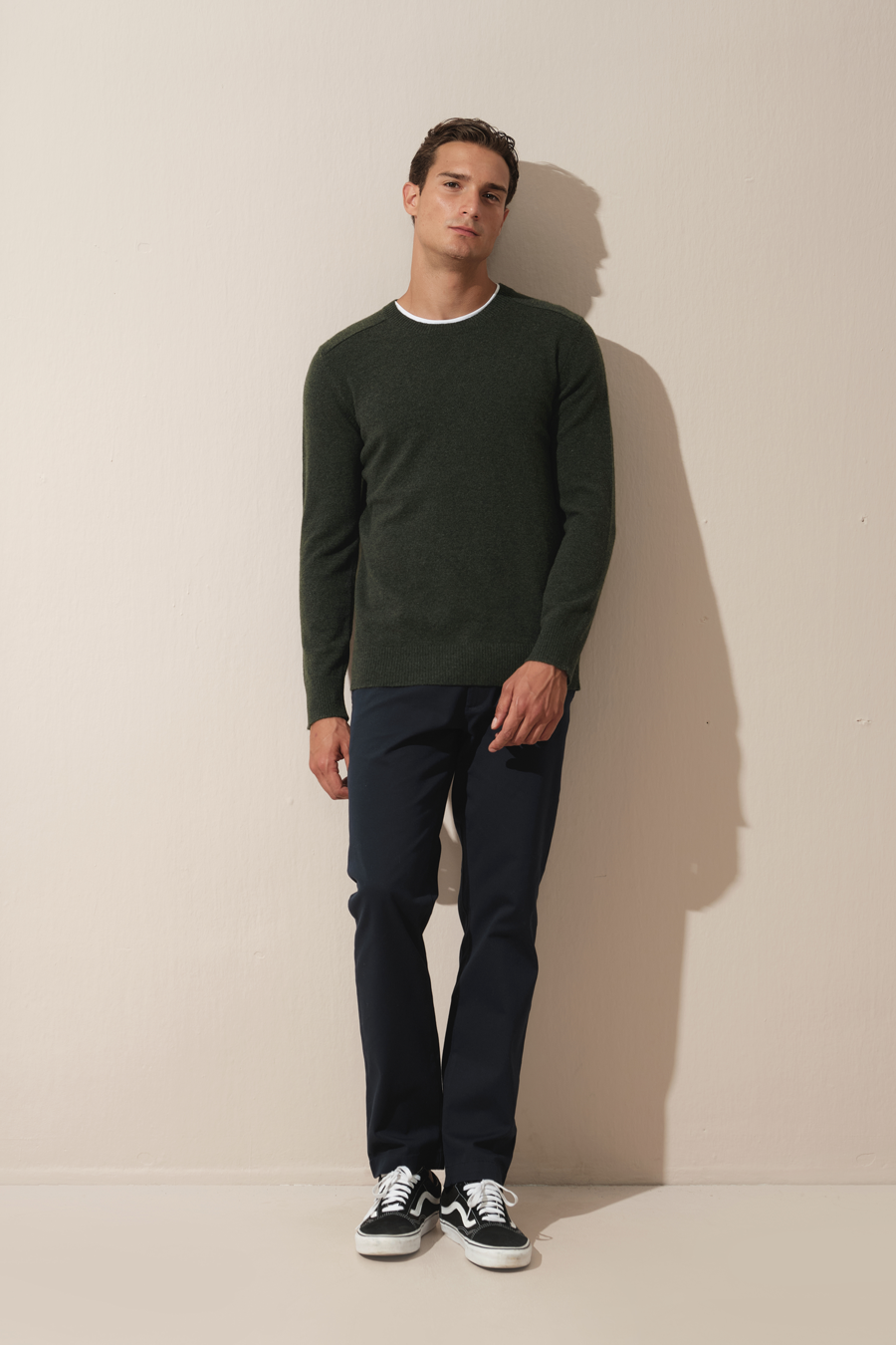 Cashmere Merino Sweater with Shoulder Stitching