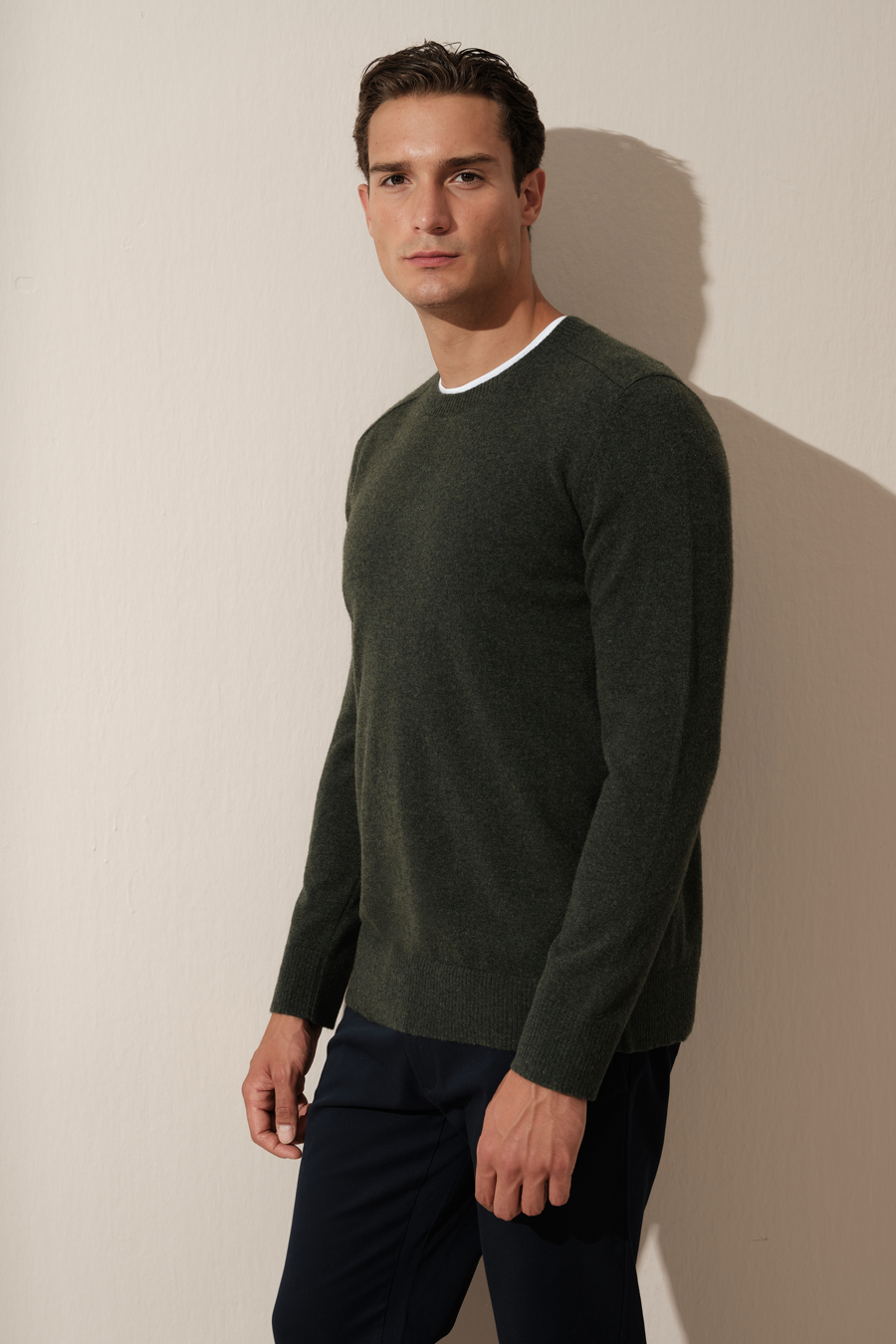 Cashmere Merino Sweater with Shoulder Stitching