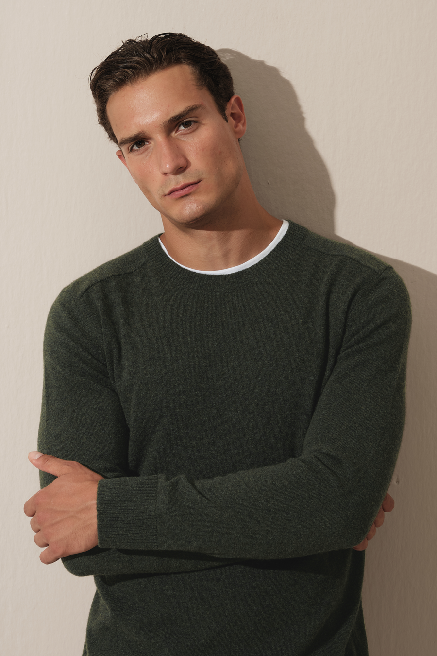 Cashmere Merino Sweater with Shoulder Stitching