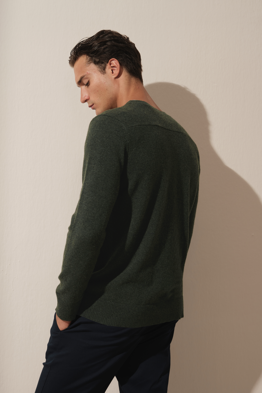 Cashmere Merino Sweater with Shoulder Stitching