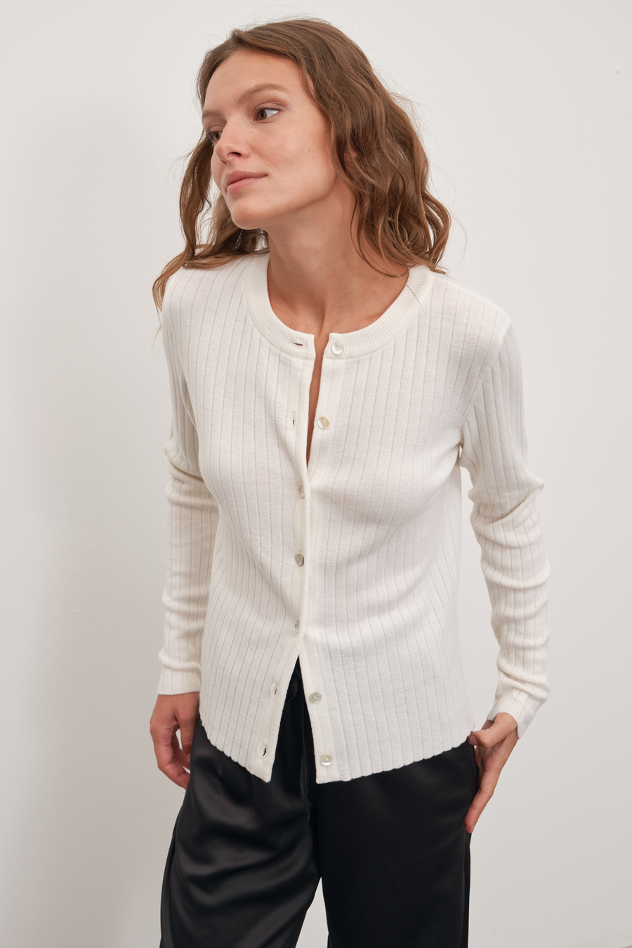 Ribbed Lightweight Merino Cardigan