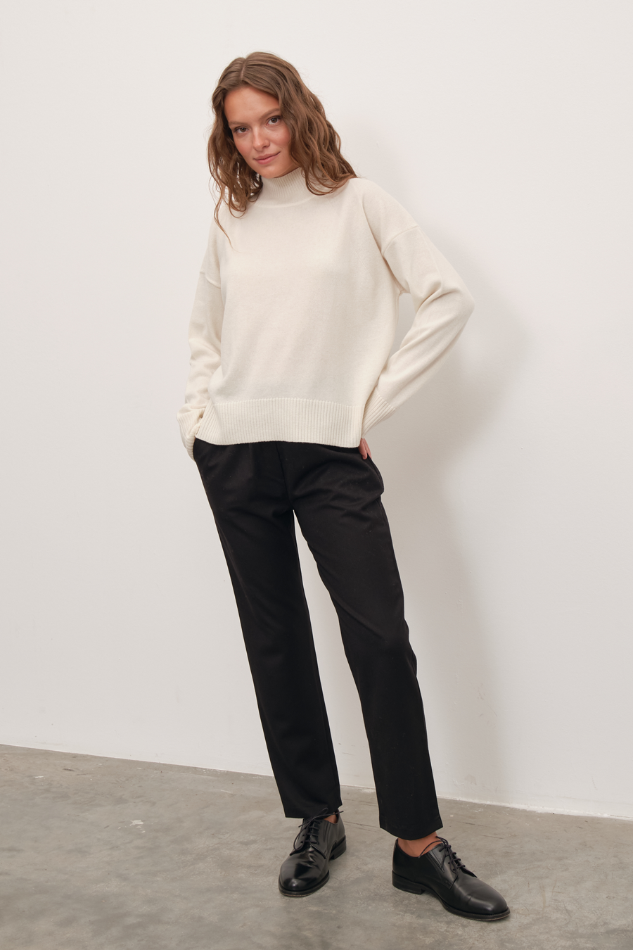 Mock Neck Cashmere Merino Sweater