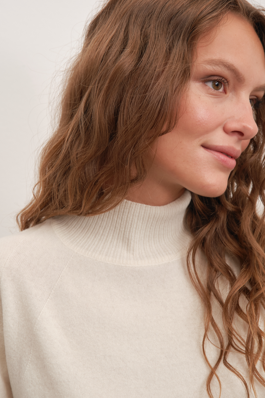 Mock Neck Cashmere Merino Sweater