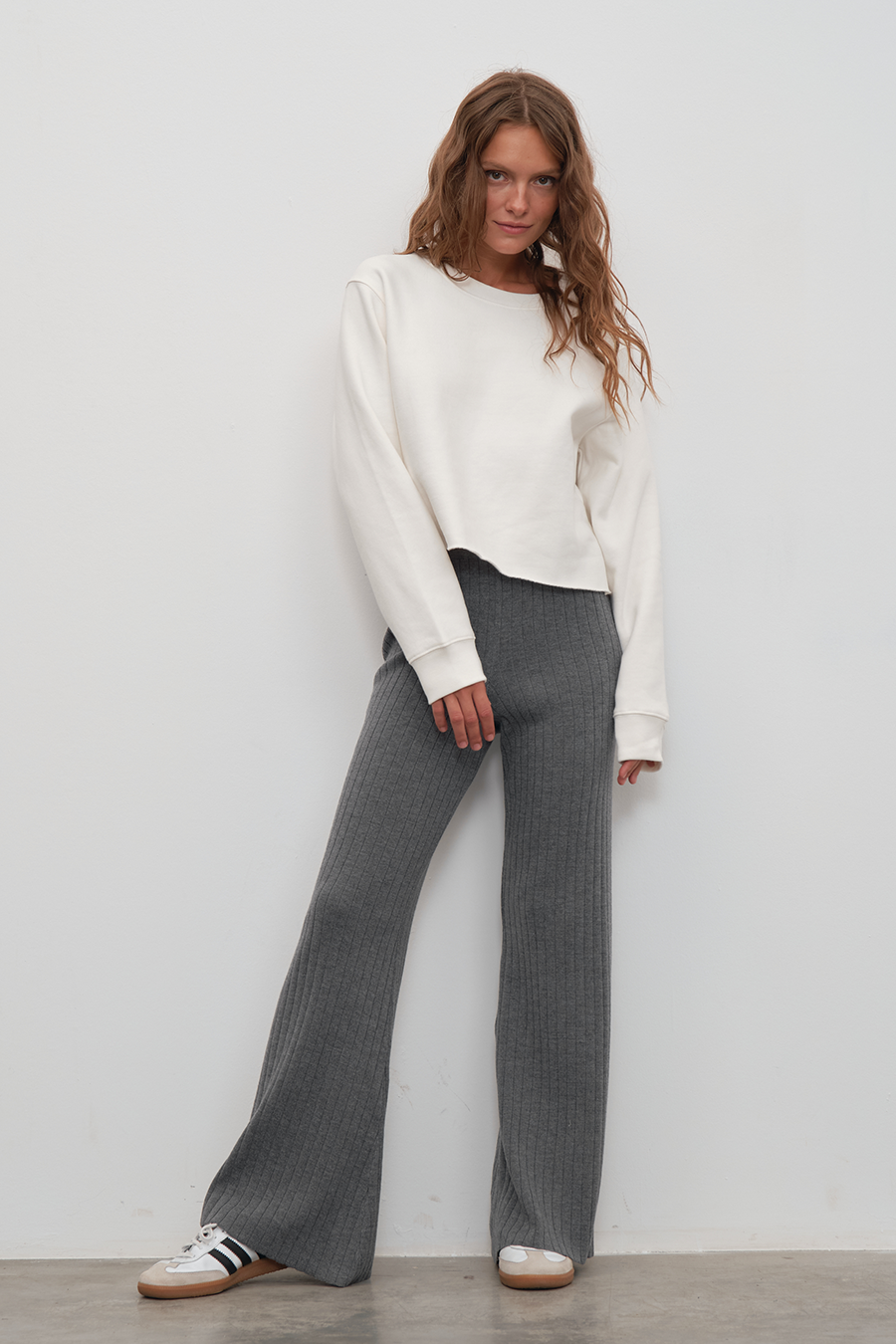 Ribbed Flare Merino Pants