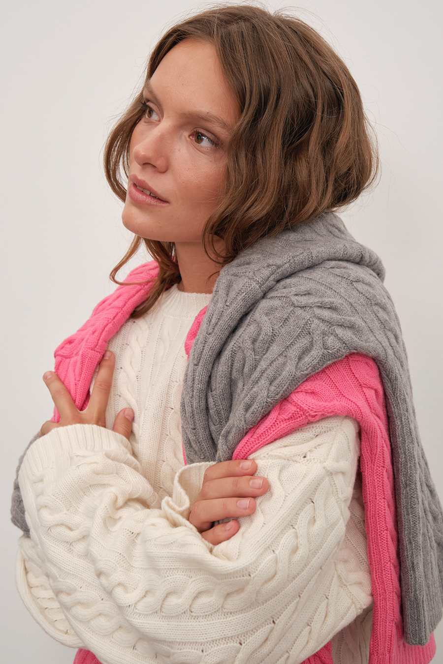 Cable Knit Cropped Sweater