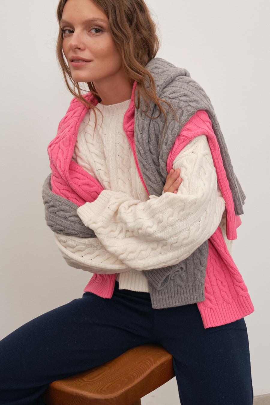 Cable Knit Cropped Sweater