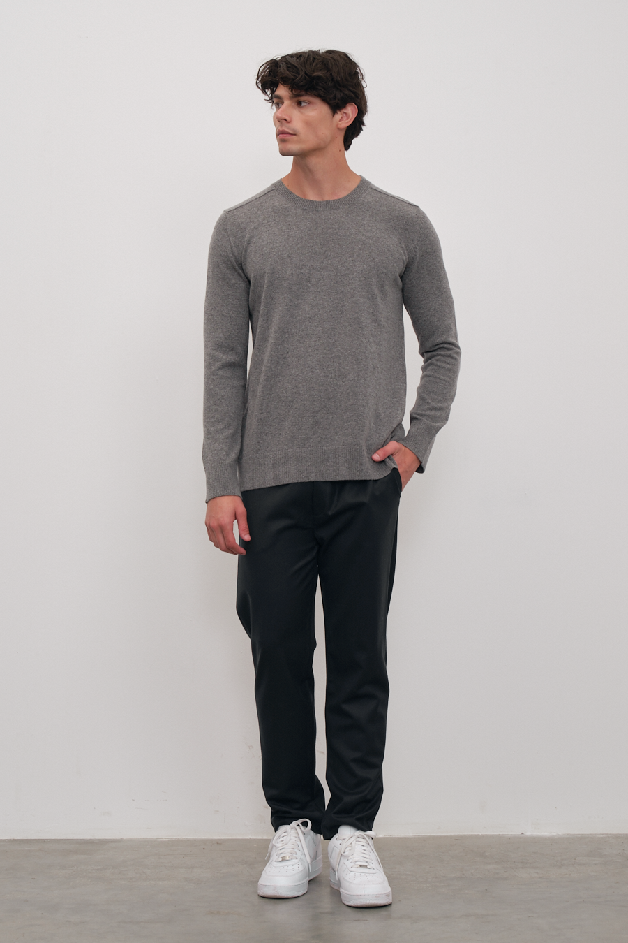 Cashmere Merino Sweater with Shoulder Stitching