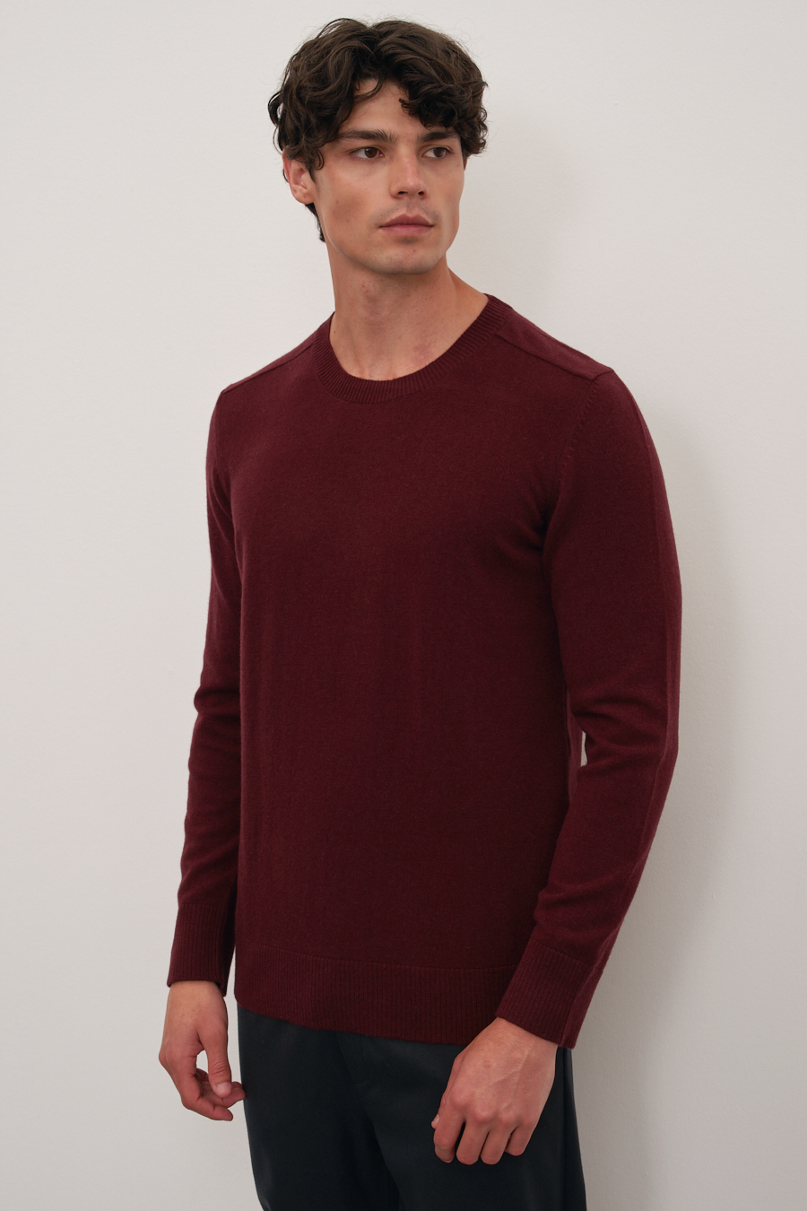 Cashmere Merino Sweater with Shoulder Stitching