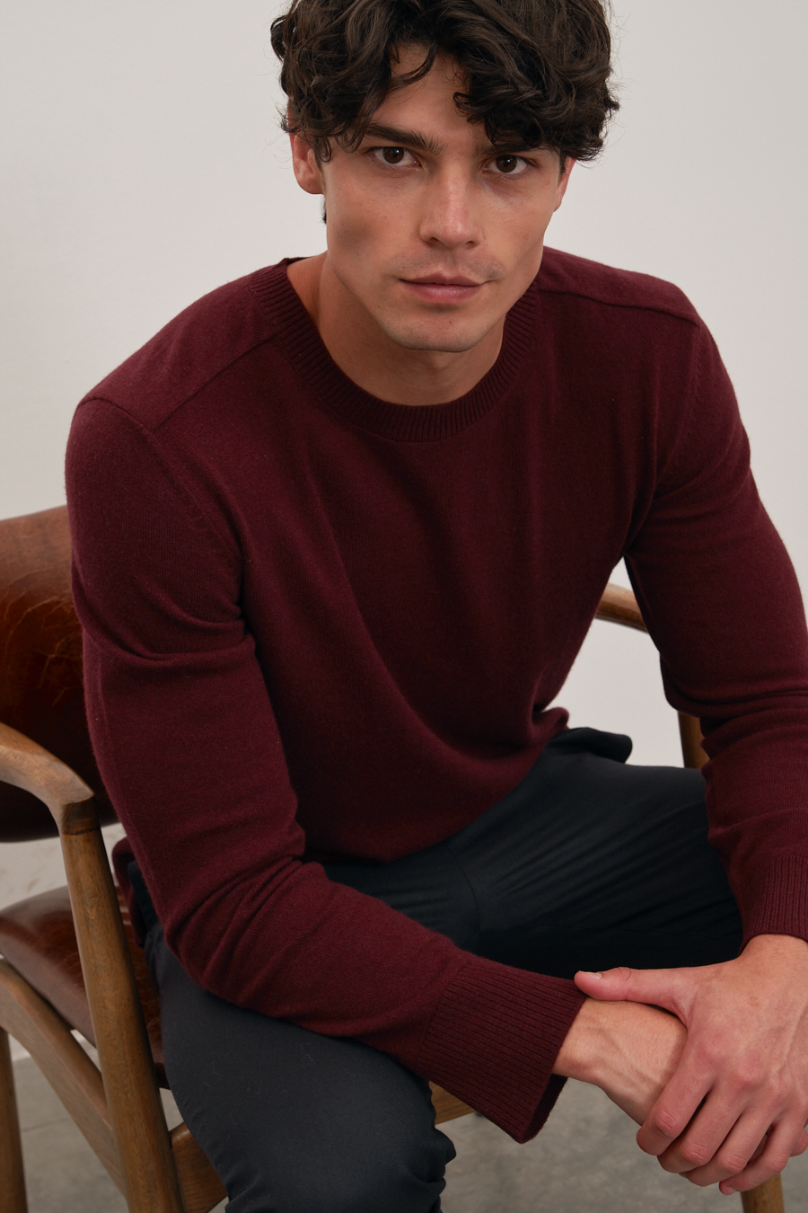 Cashmere Merino Sweater with Shoulder Stitching