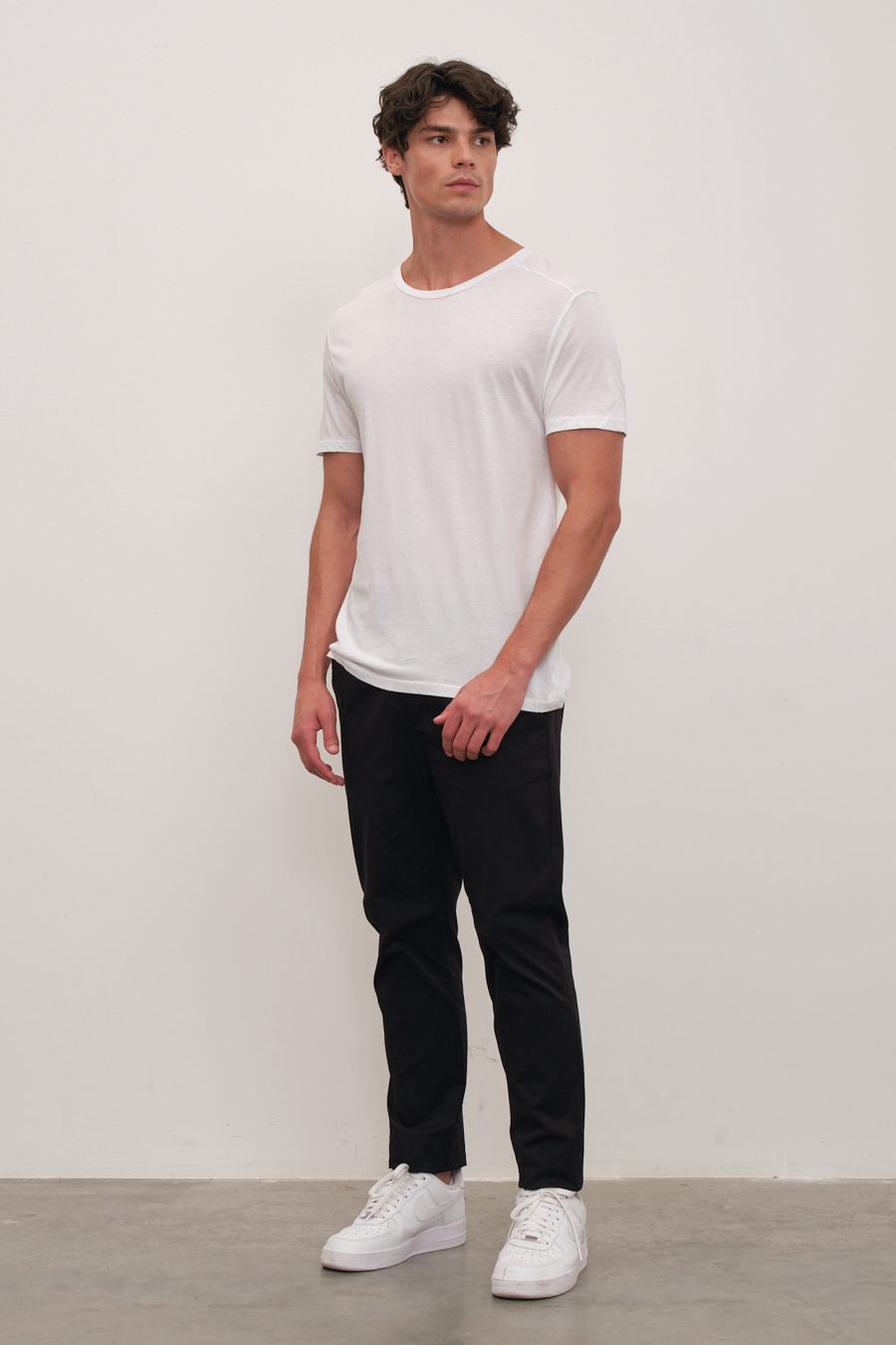 Shoulder and Back Stitched T-shirt in Lightweight Cotton/Modal Blend