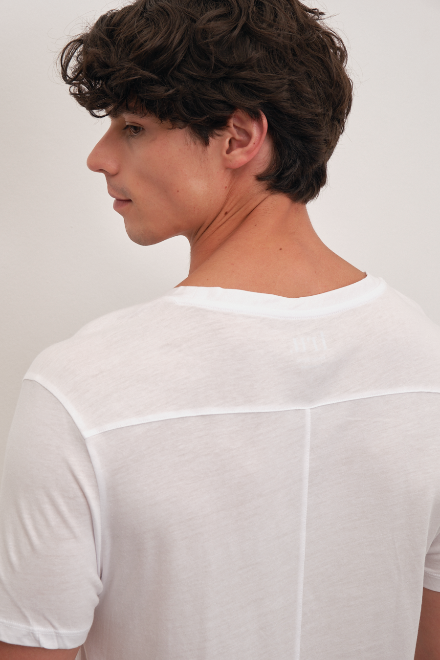 Shoulder and Back Stitched T-shirt in Lightweight Cotton/Modal Blend