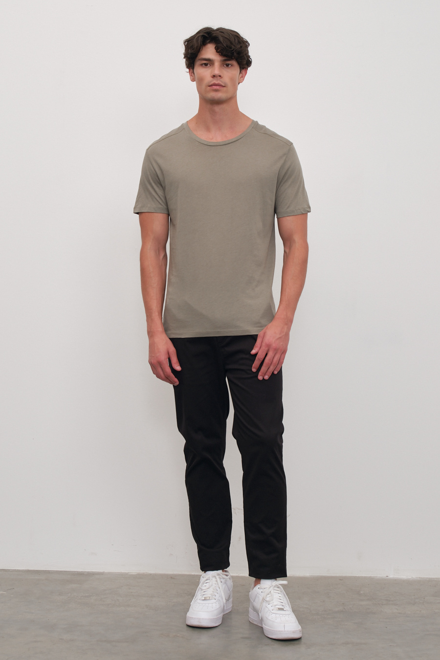 Shoulder and Back Stitched T-shirt in Lightweight Cotton/Modal Blend