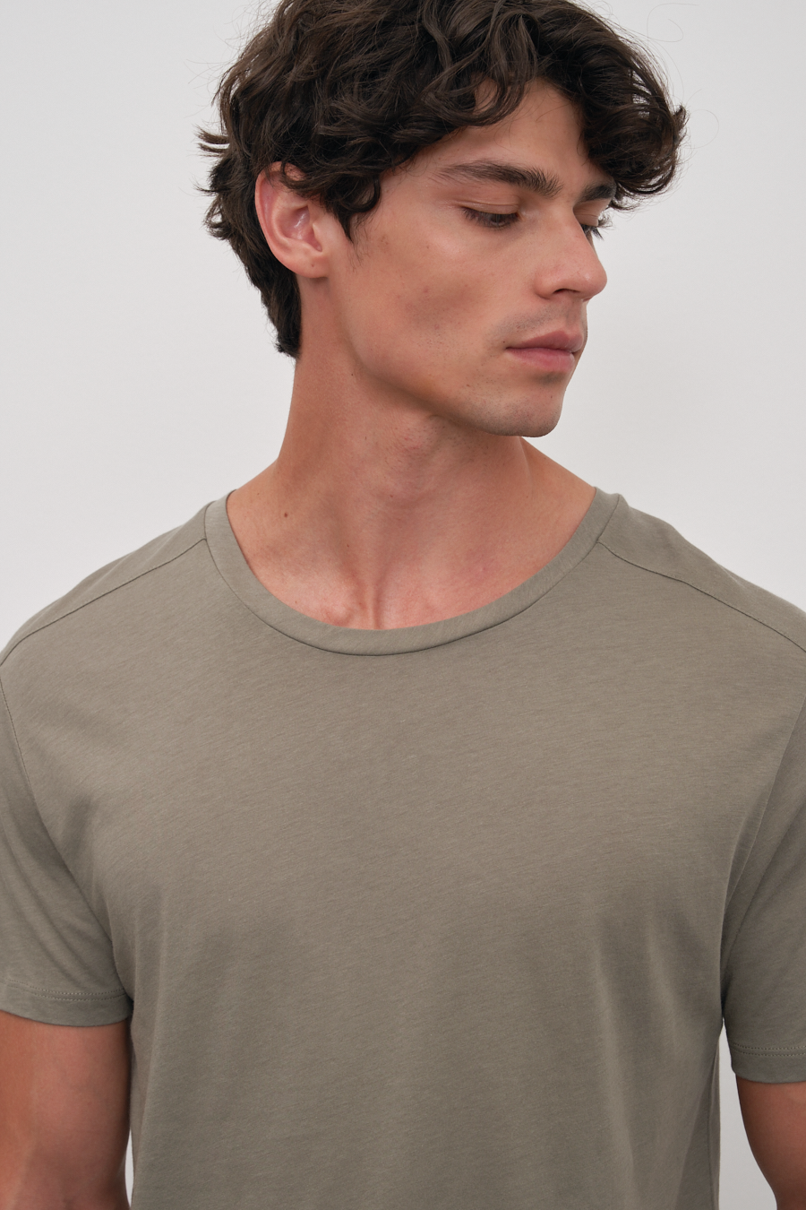 Shoulder and Back Stitched T-shirt in Lightweight Cotton/Modal Blend