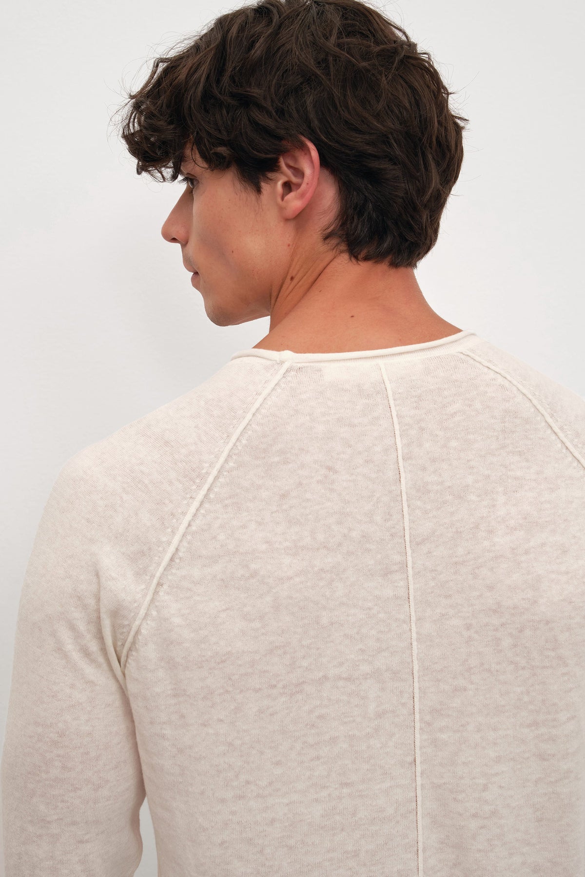 Raglan Sleeve Lightweight Unisex Sweater in Cotton/Linen Blend