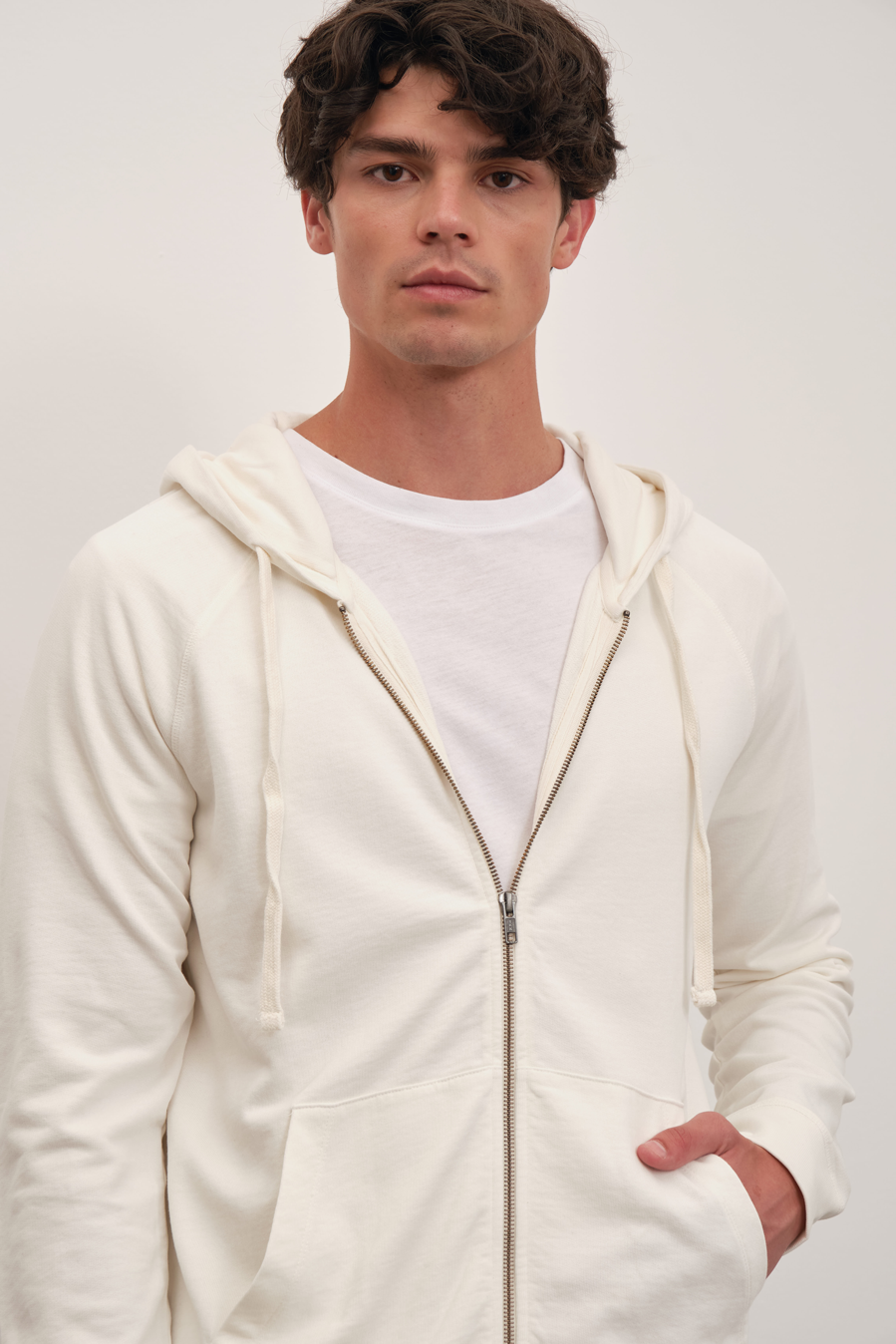 Garment-Dyed Cotton Zipped Unisex Hoodie