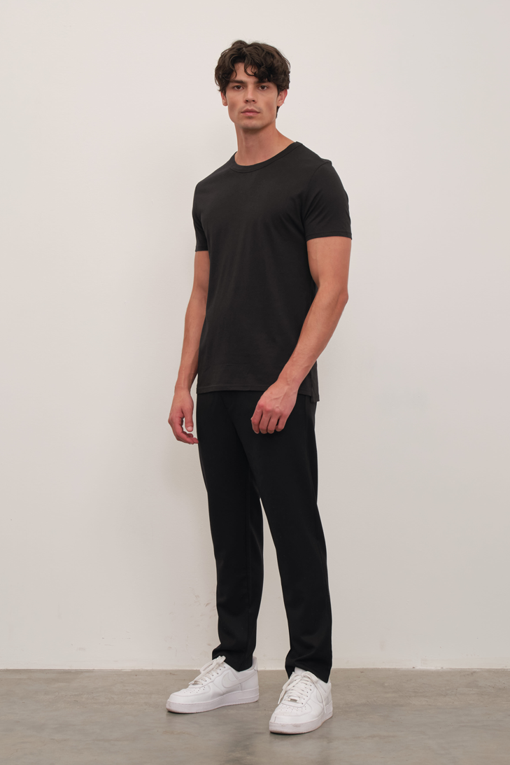 Crew Neck T-shirt in Lightweight Cotton/Modal Blend