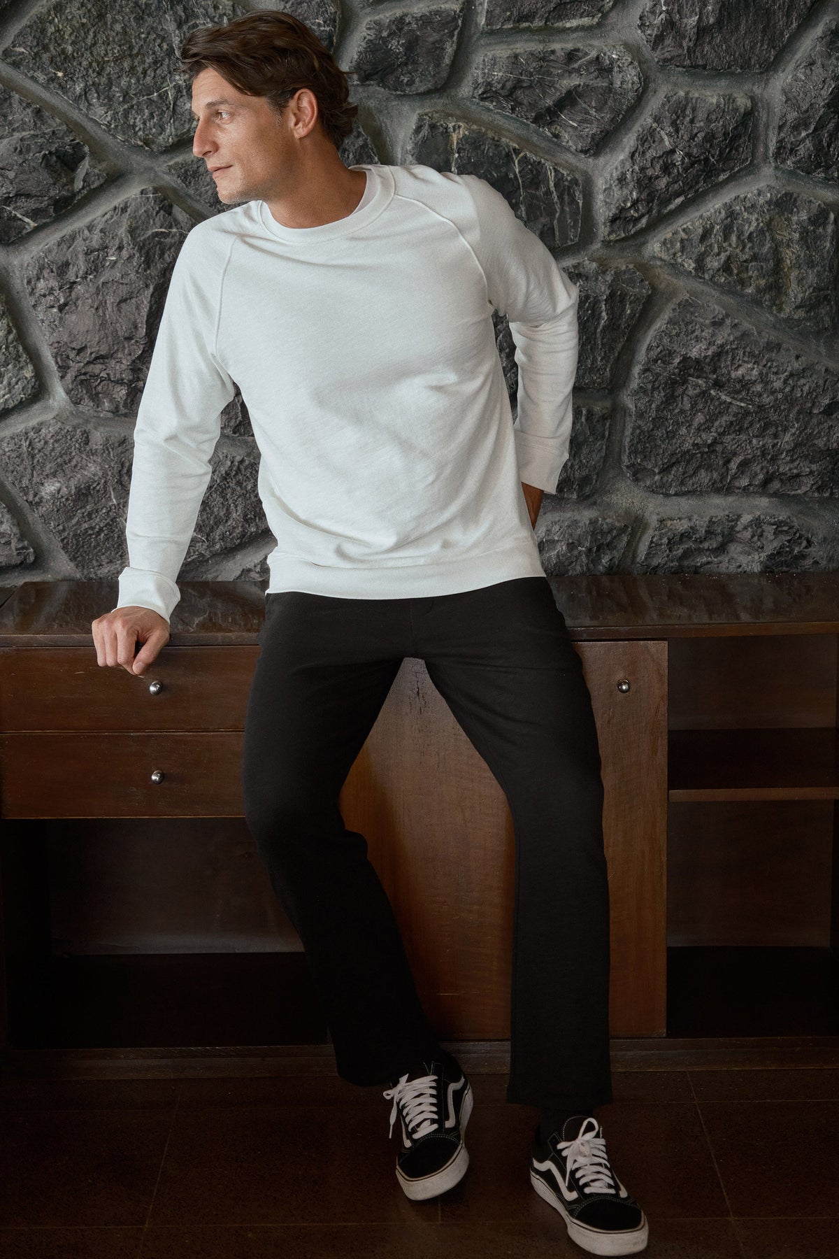 Straight-Leg Sweatpants in Slub Cotton French Terry