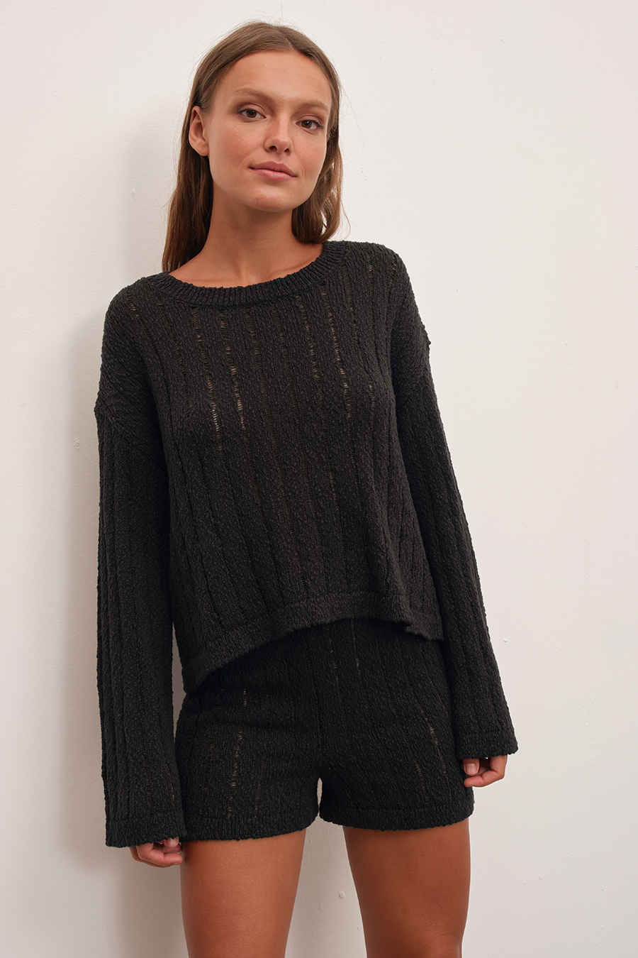 Crochet Knit Shorts in Organic Cotton
