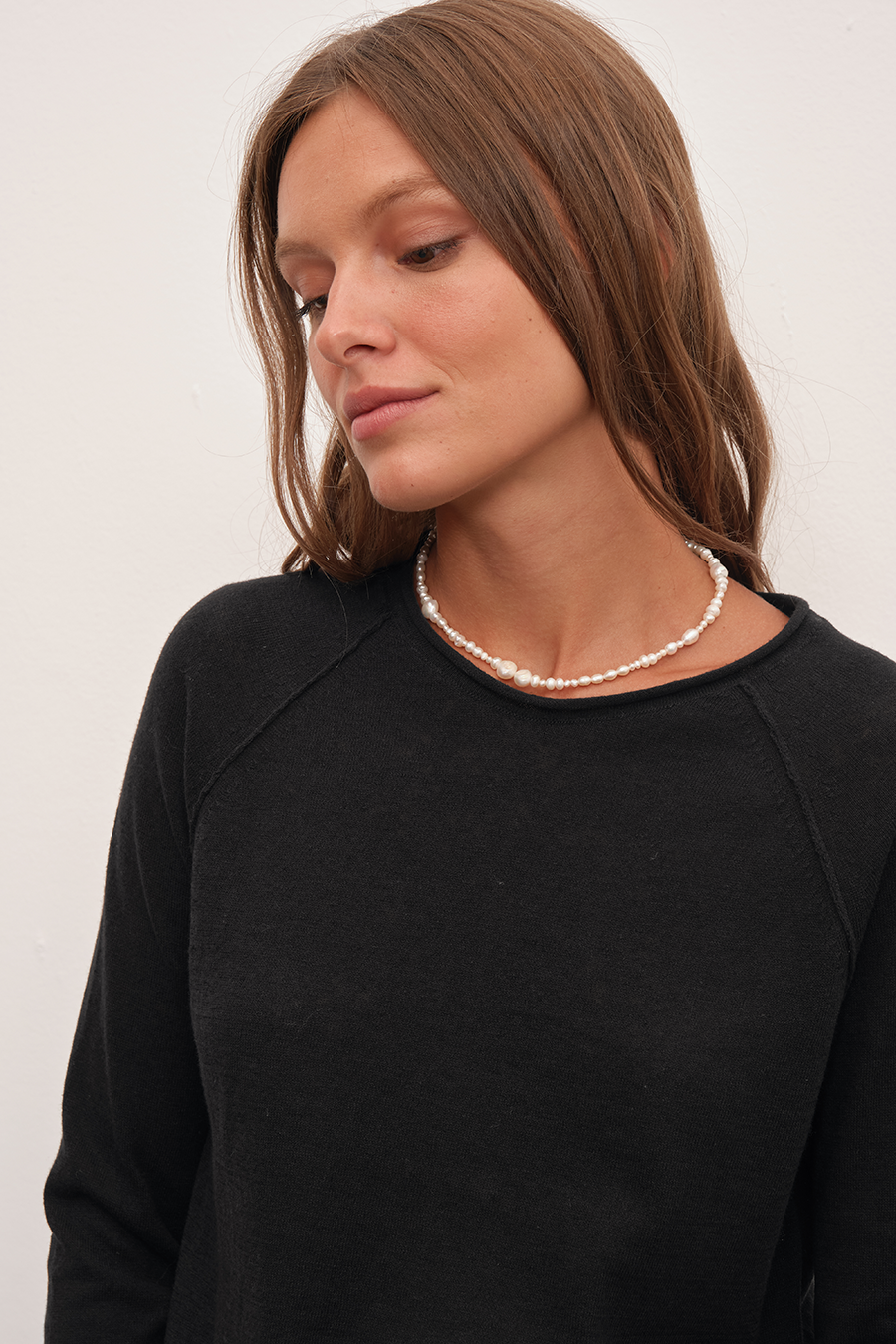 Raglan Sleeve Lightweight Unisex Sweater in Cotton/Linen Blend