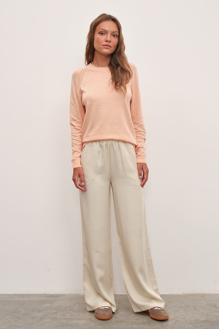 Lightweight Cotton Viscose Raglan Sleeve Sweater