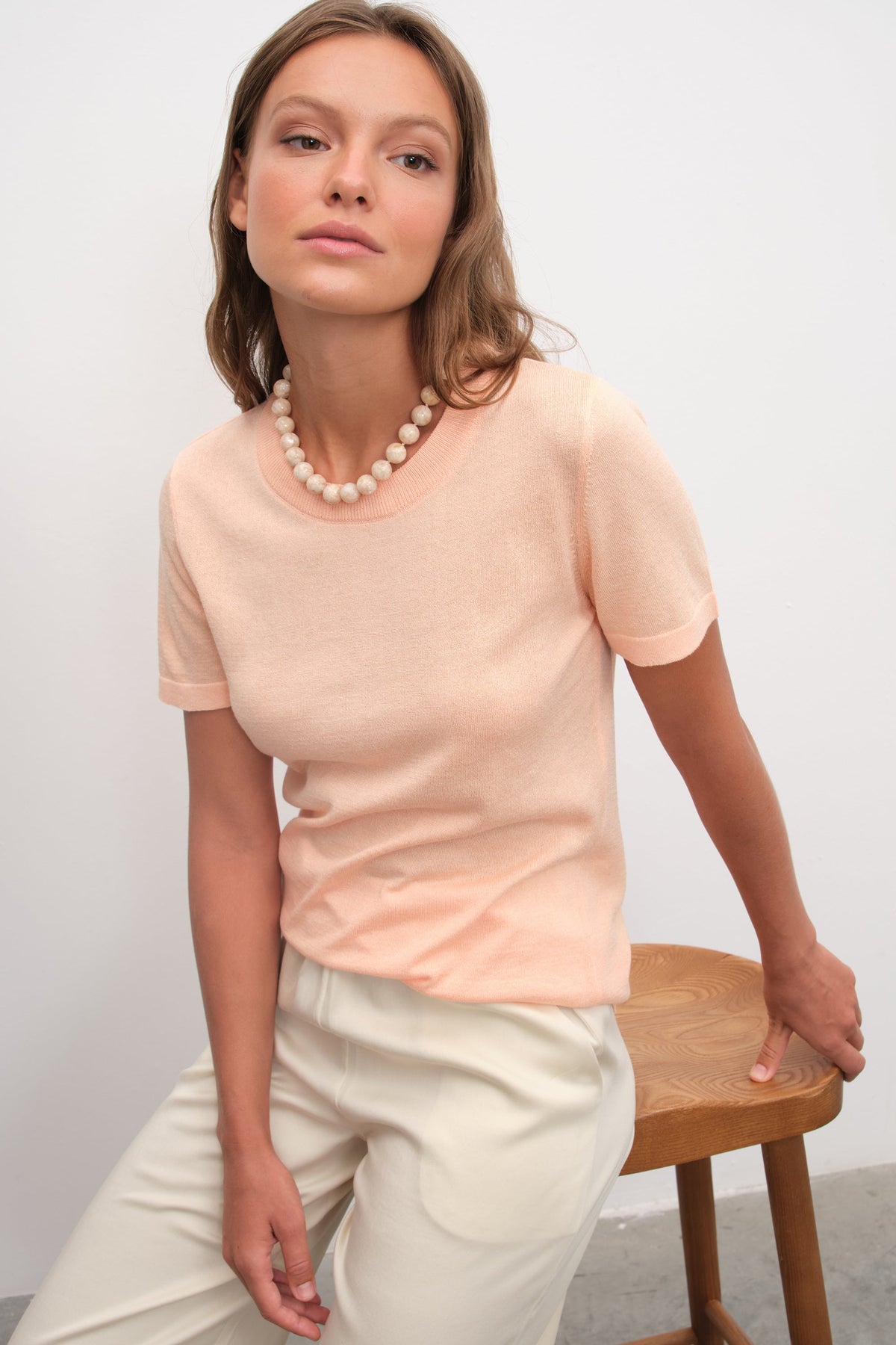 Lighweight Cotton Viscose Knit T-shirt