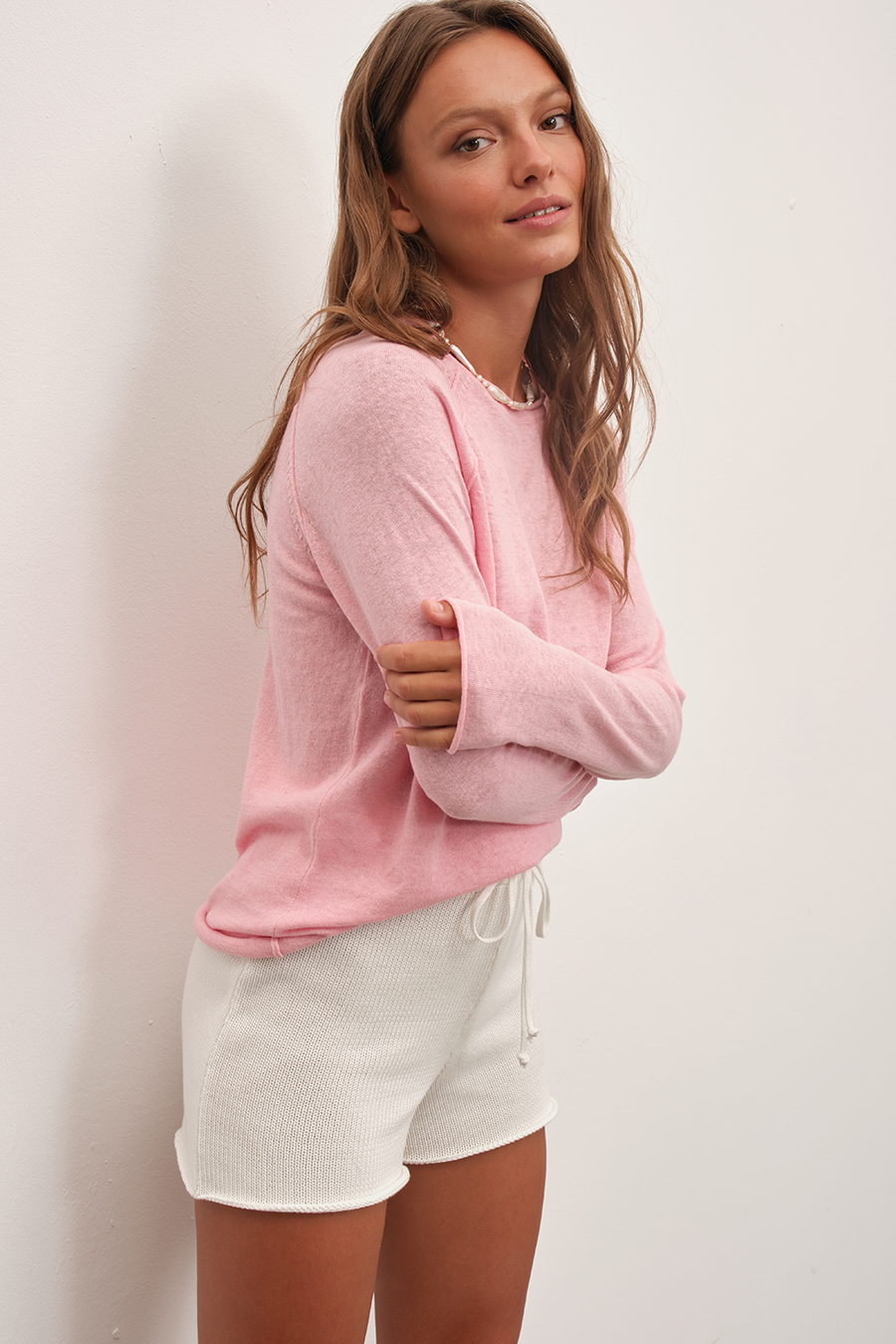 Raglan Sleeve Lightweight Unisex Sweater in Cotton/Linen Blend