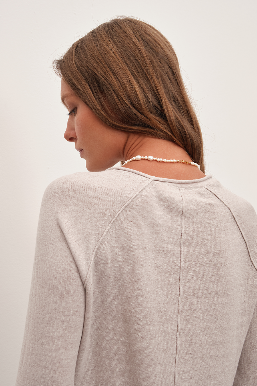 Raglan Sleeve Lightweight Unisex Sweater in Cotton/Linen Blend