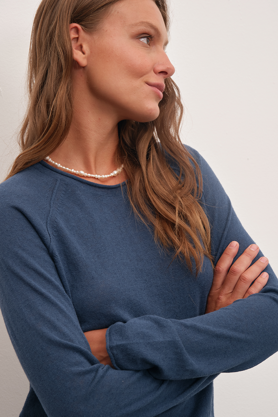 Raglan Sleeve Lightweight Unisex Sweater in Cotton/Linen Blend