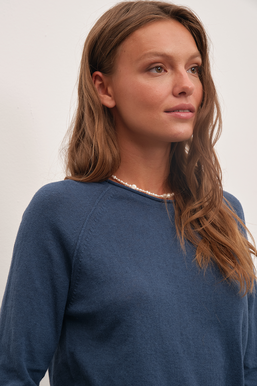 Raglan Sleeve Lightweight Unisex Sweater in Cotton/Linen Blend