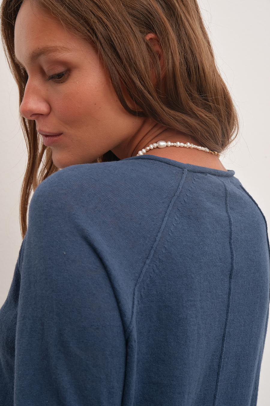 Raglan Sleeve Lightweight Unisex Sweater in Cotton/Linen Blend