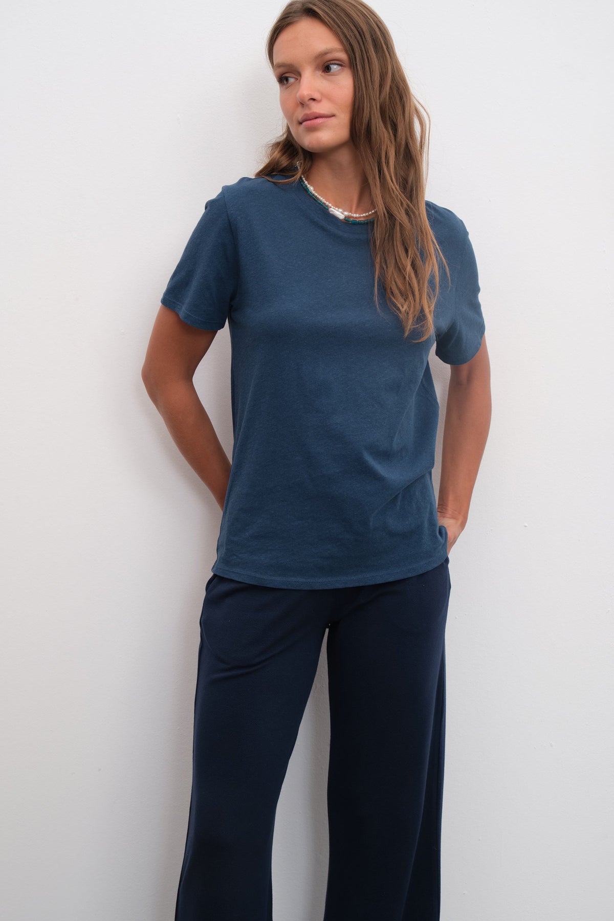 Unisex T-shirt in Cotton/Linen Blend