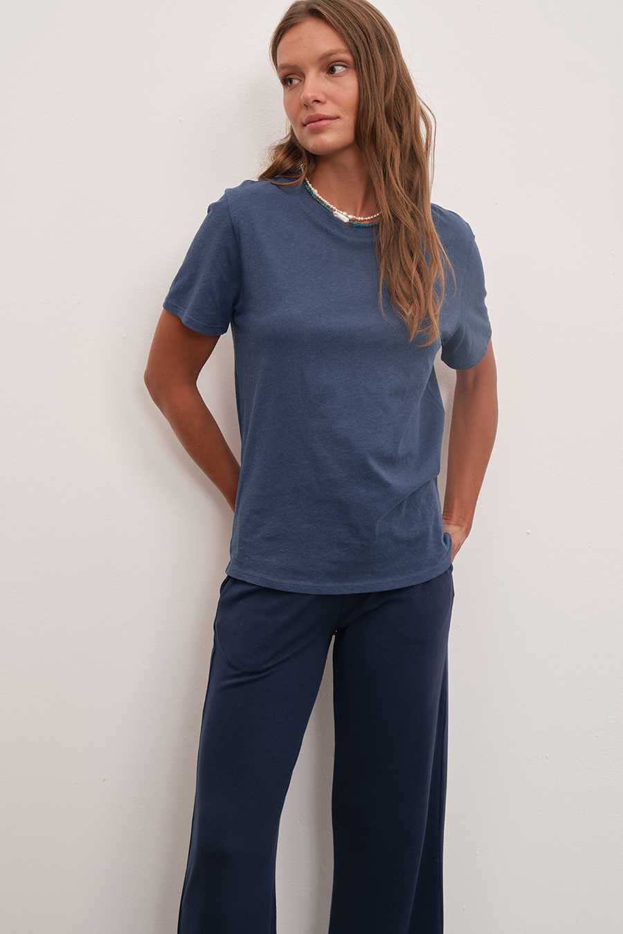 Unisex T-shirt in Cotton/Linen Blend