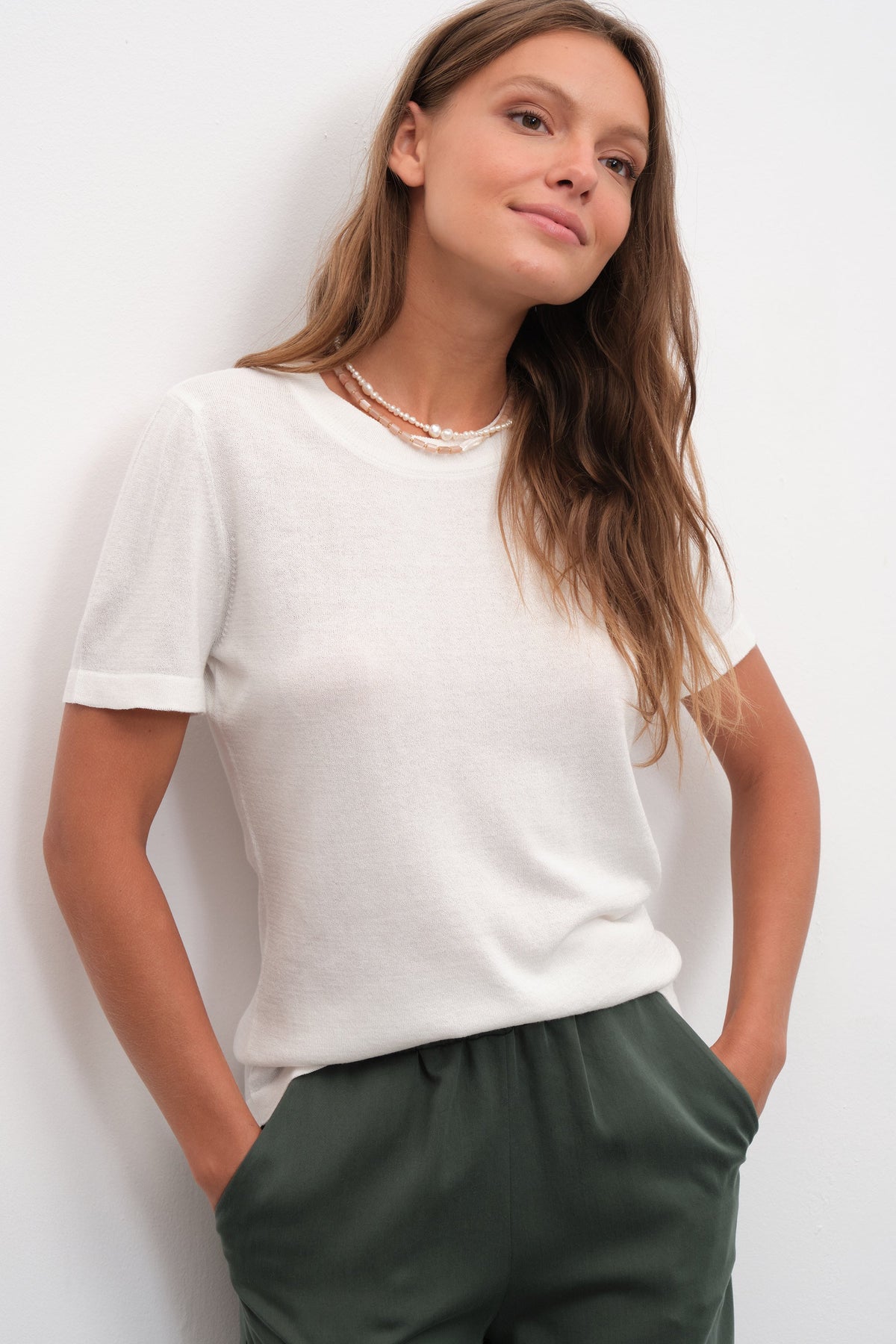 Lighweight Cotton Viscose Knit T-shirt