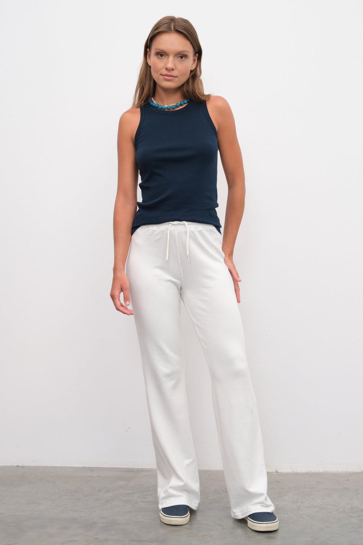 Fitted Tank Top in Micro-Ribbed Cotton